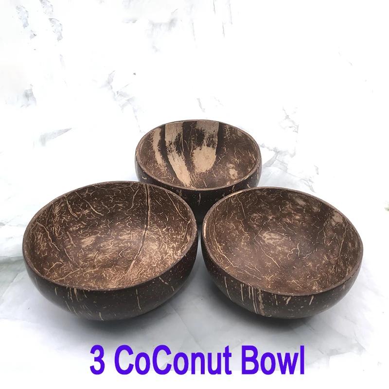 Pure natural coconut wooden bowl spoon kitchenware exquisite craftsmanship rice dessert bowl salad noodle bowl mousse pasta