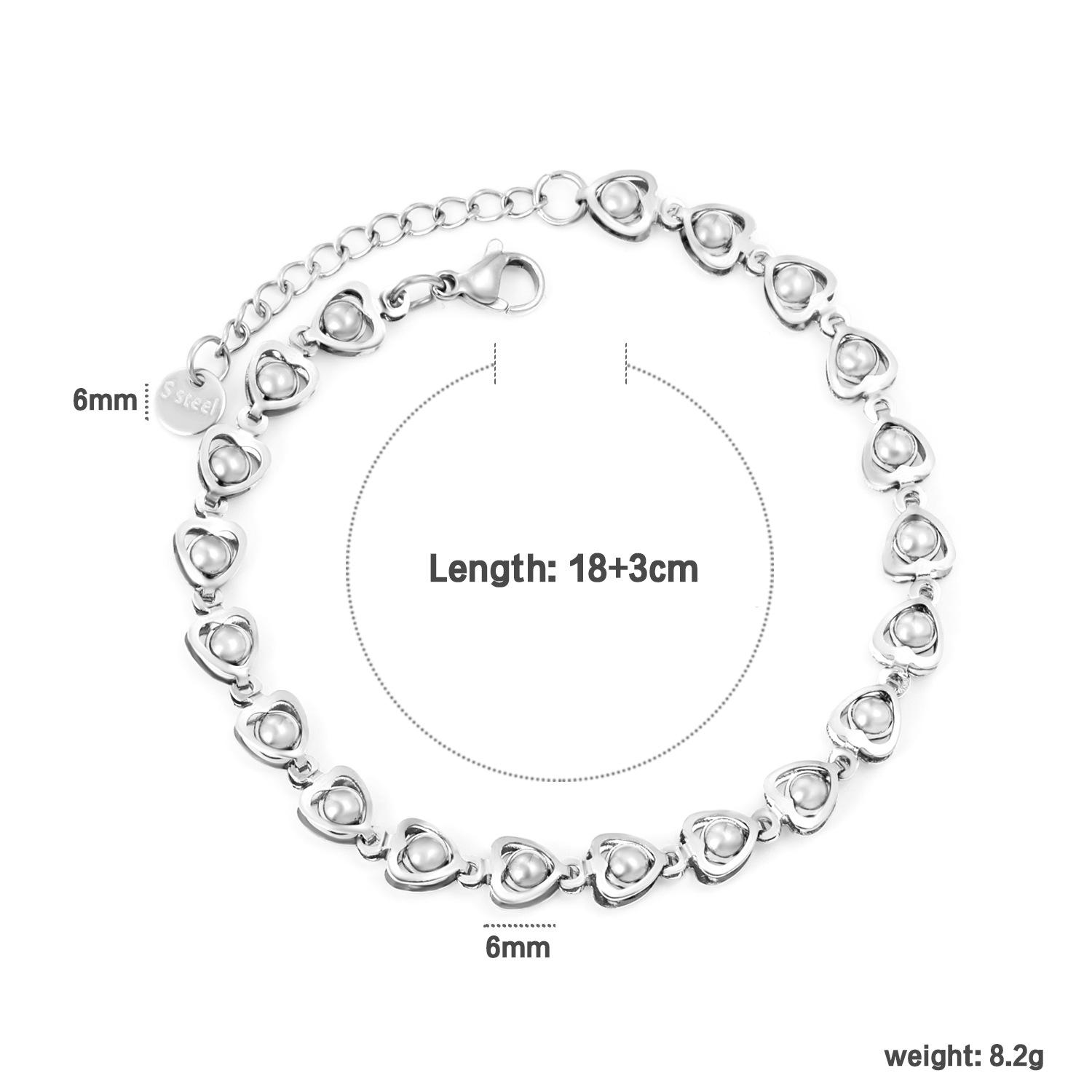 Модный Минималистичный Браслет Цепочка с Бусинами в Форме Сердца Геометрический Браслет Роскошный Элегантный Ювелирный Аксессуар