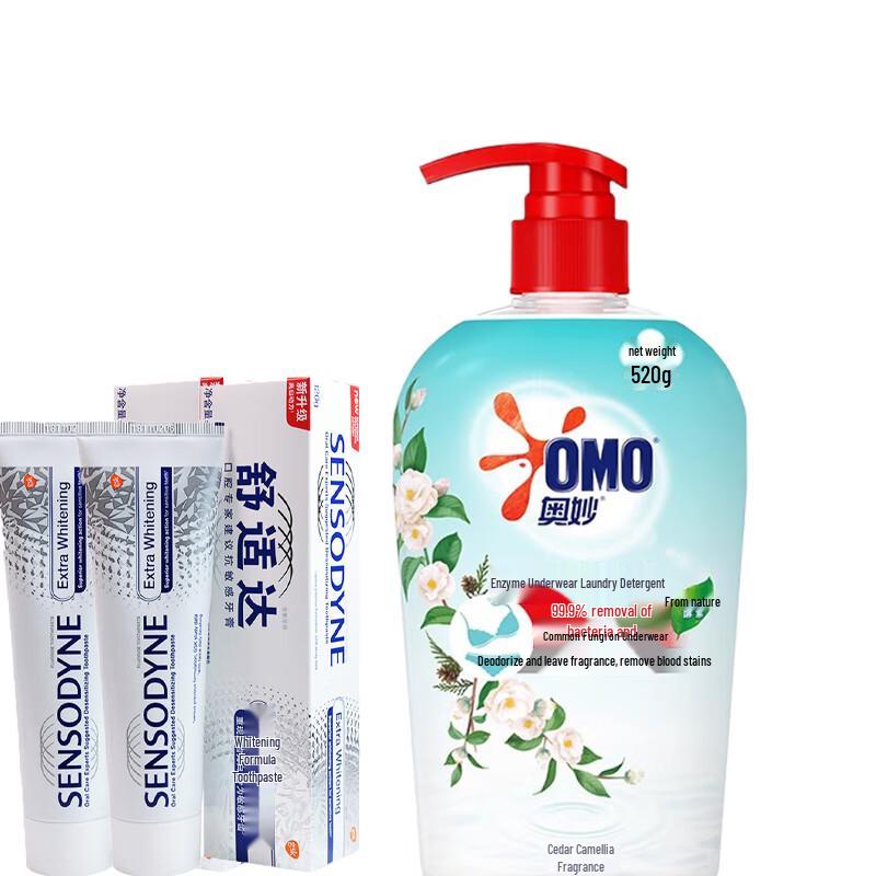 

Sensodyne Whitening Sensitive Toothpaste & OMO Detergent Bundle