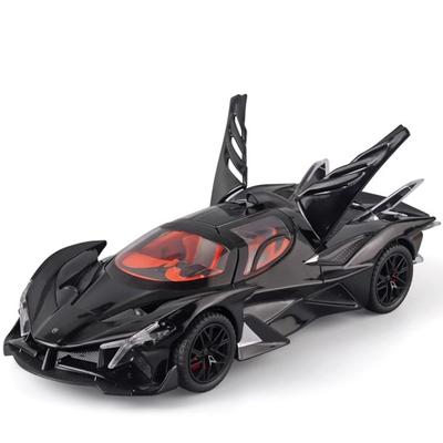 Scala 1/24 Apollo Project EVO Modello di auto in lega di zinco con luce e suono e effetto pull back Diecast Regali Collezioni Giocattoli Decorazioni per ragazzi