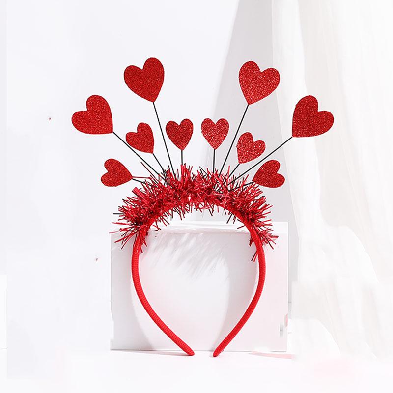 Valentine's Day Red Heart Headband Hair Clip - Wedding & Party Photo Prop