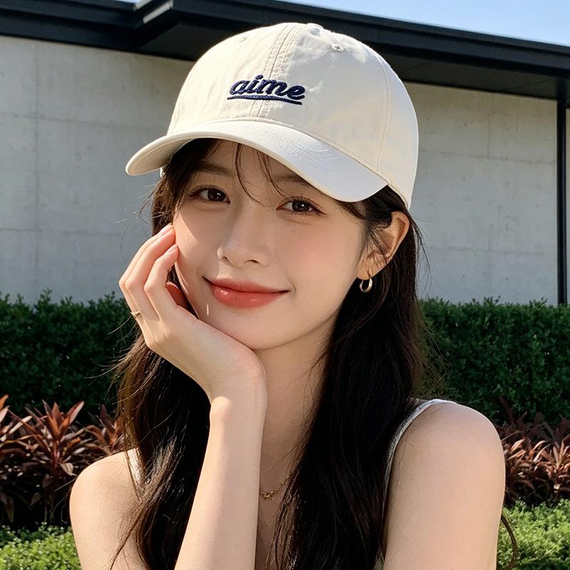 Fashion Hat New Fashion Versatile Face Peaked Cap Male Letter Embroidery Quick-Drying Baseball Cap Female Travel Visor