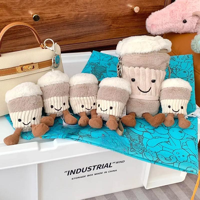 Plush Toy Doll Coffee Cup Keychain Pendant Cute Accompanying Bag Doll