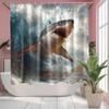 Sea Life Shower Curtain, Washable Shark Pattern Printed Shower Curtain Waterproof Bathroom Decoration 180x180cm