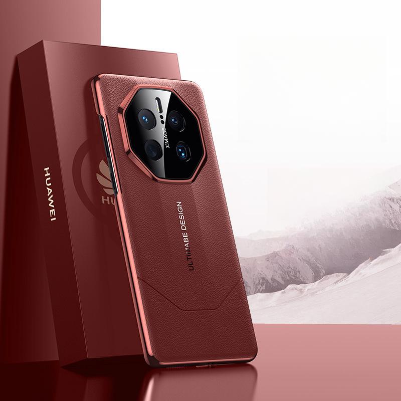 

Applicable To Huawei Mate60Pro Mobile Phone Case Instantly Becomes Extraordinary Master PU Electroplating Mate60RS Protection Case MATE60RS красный