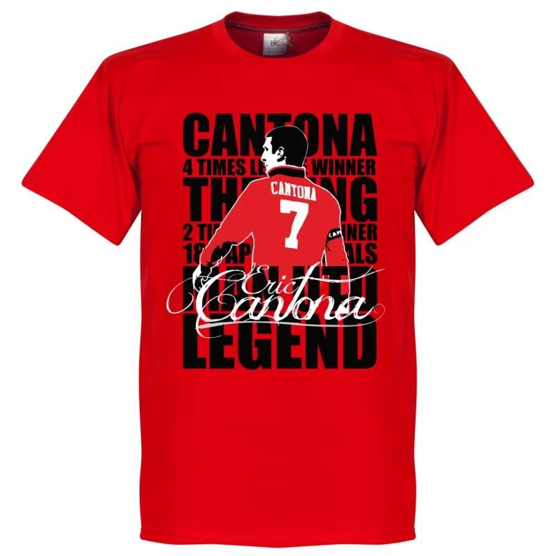 Summer Men's Manchester United Cantona 7 Commemorative Edition Printed Cotton Sports Football T-shirt FanRound Neck Short Sleeve