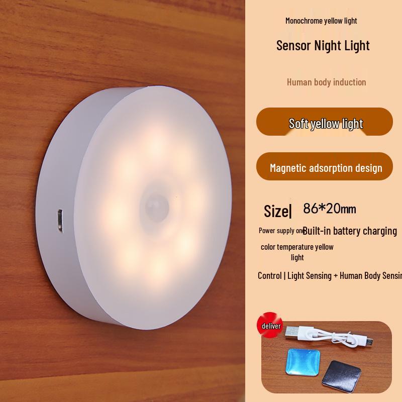 Smart LED Sensor Night Light: Automatic On/Off Bedside Lamp for Bedroom