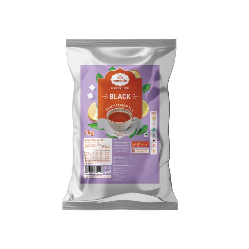 Namaste Chai Instant Tea Premix, Black Lemon Tea|Value Pack|Assam Tea|Easy Pour Powder|Ready Mix (1Kg, Powder)
