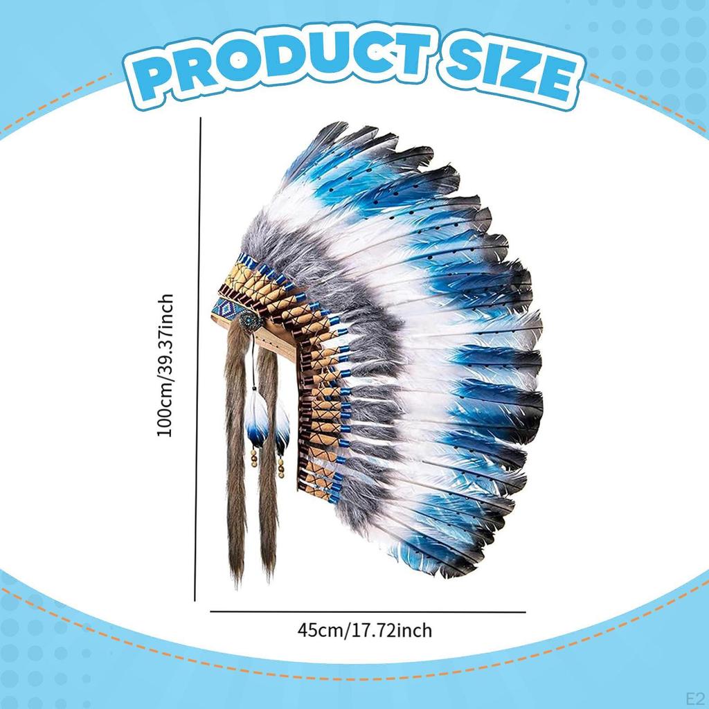 Indian Feather Headdress Hair Band Headband for Festival Dress up Show