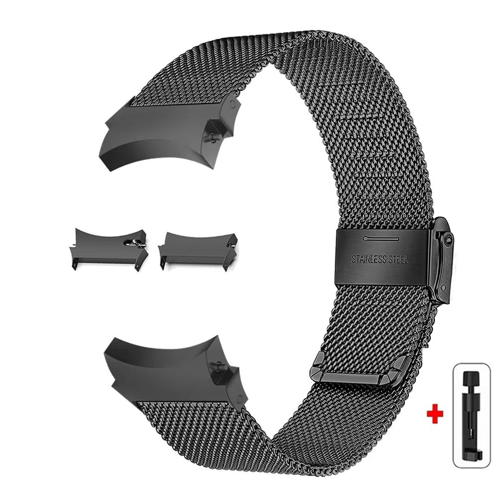No Gaps Band for Samsung Galaxy Watch7 6 4 Classic 46mm 47mm/Watch4 5 pro 44mm 40mm Stainless Steel Strap Curved end Bracelet
