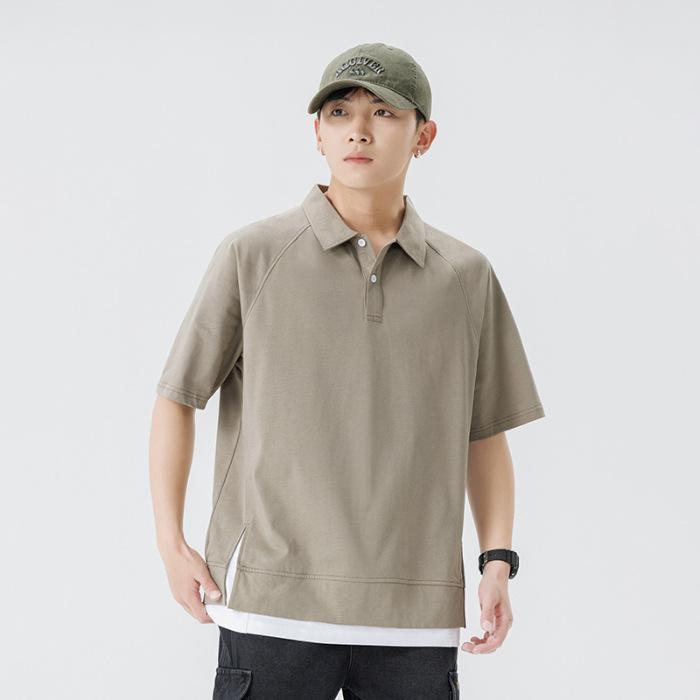 Summer Men's POLO Shirt Lapel Short Sleeve Fake Two Men's Lapel Thin Short Top