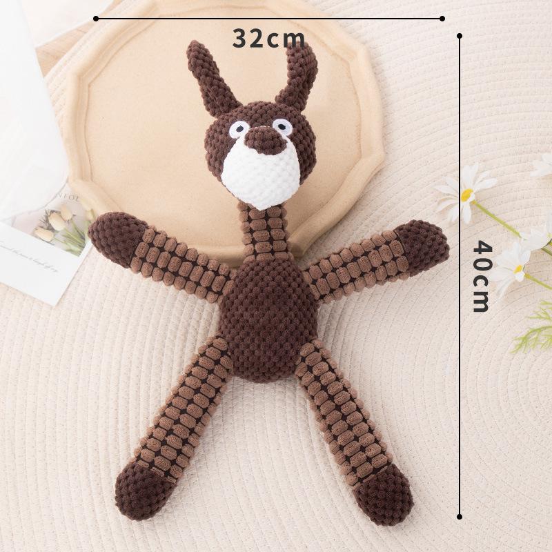 Brinquedo de Pelúcia para Cães Durável e Sonoro para Alívio da Dentição e do Tédio