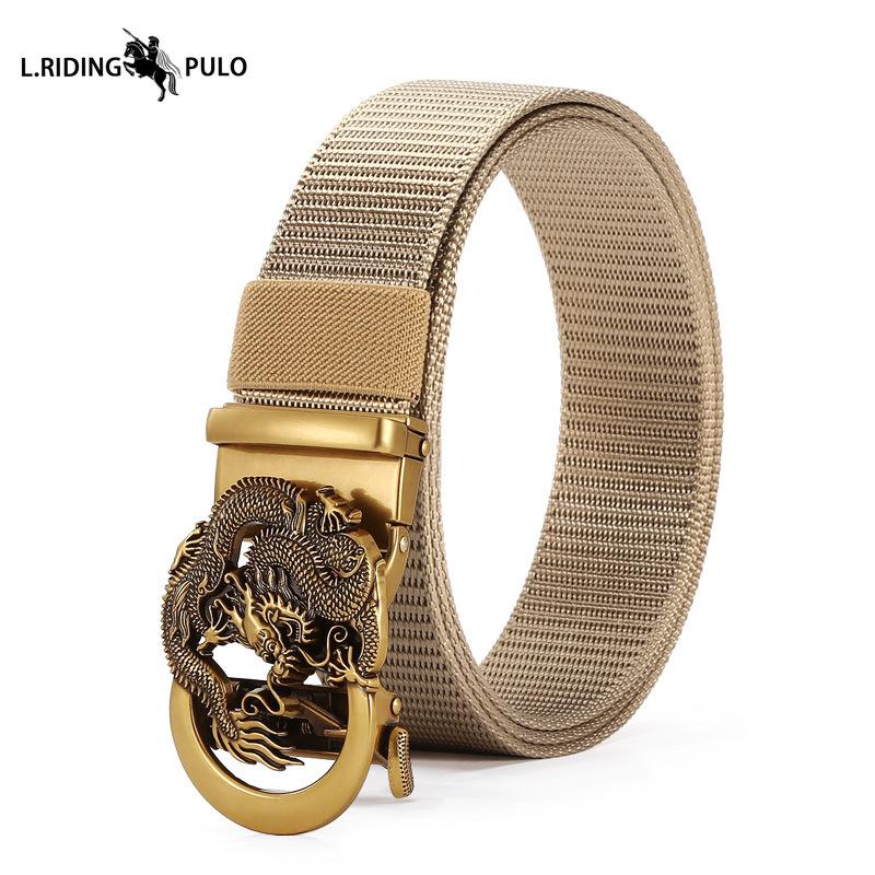 Men's Belt Toothless Alloy Automatic Buckle Men's Belt Imitation Nylon Canvas Youth Versatile Casual Belt