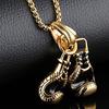 Vintage Boxing Gloves Pendant Necklace For Men Punk Hip Hop Style Gold Color Titanium Steel Chain Fashion Women Jewelry Gifts