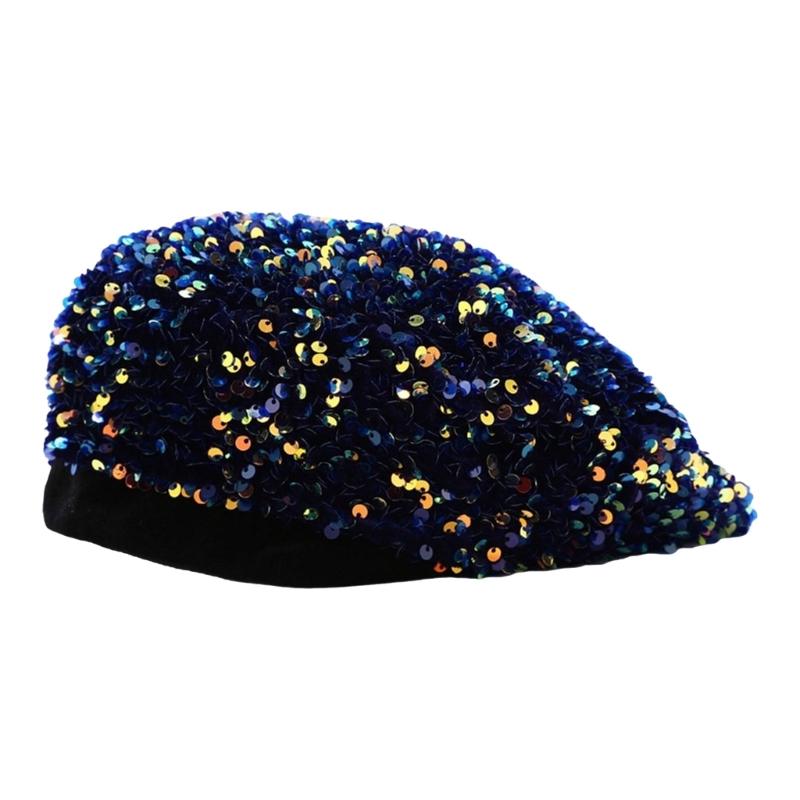 Pailletten Baskenmütze Modische Französische Baskenmütze Elegante Winter Herbst Mütze Damen Winter Kopfbedeckung Für Partys Outdoor Reisen