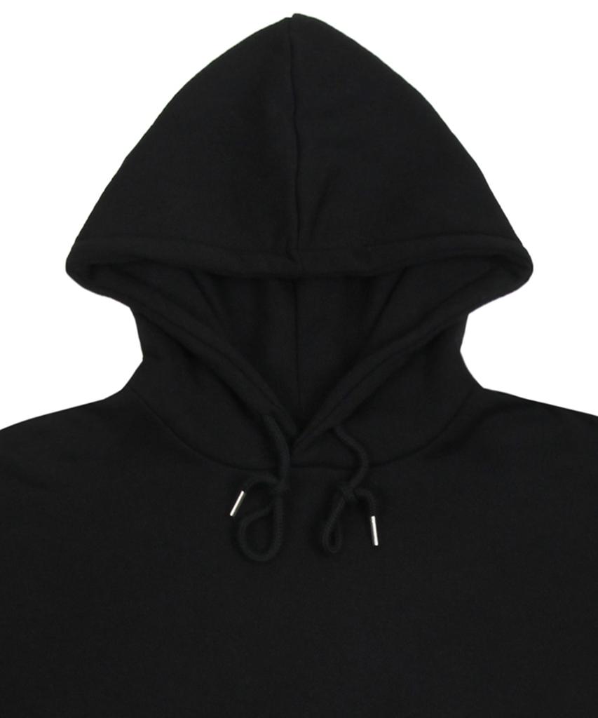 [Unisex] Elbow Puppy Face Smile Hoodie_Black/White Logo