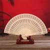 Vintage Bamboo Folding Fan Engraved Hollow Wooden Fan New Hand Held Fan  Women
