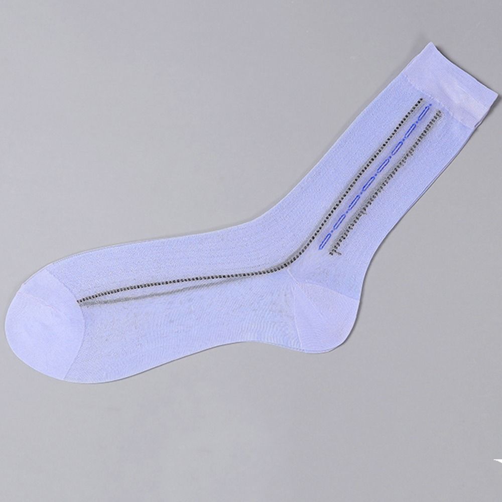 Für Männer Für Väter Einfarbige Lockere Haus-Arbeits Seidenstrümpfe Herrenstrumpfwaren Mittellange Socken Herrensocken