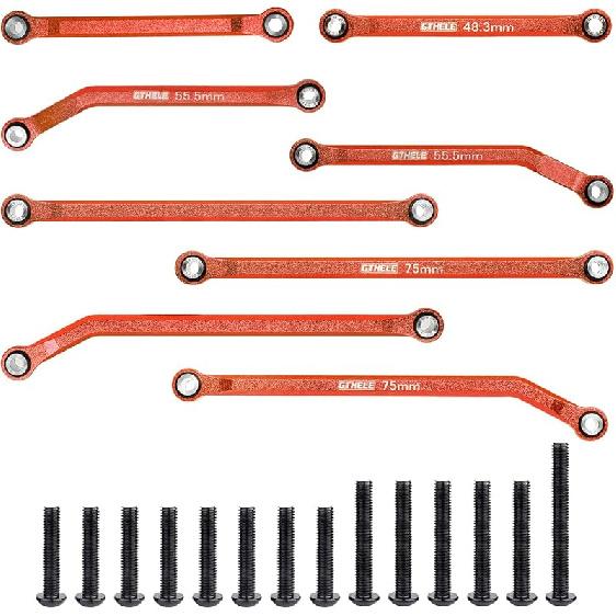 High Clearance 4 Links Set Aluminum Linkage for Traxxas 1/18 TRX4M K10 F-150 Upgrade Parts RC Crawler Car (Dark Blue)