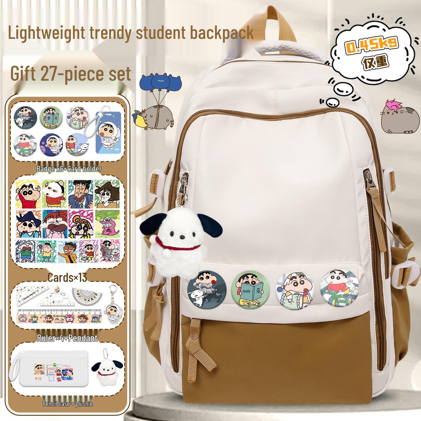

Pudgy Cat Backpack for Elementary Students, Large Capacity, Spine-Protecting, Cartoon Design for Grades 1-6