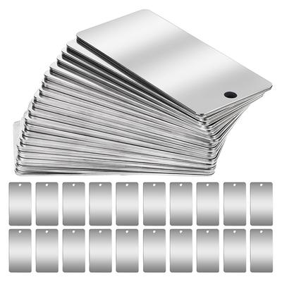 2025+ 50 Pack Stainless Steel Metal Engraving Blanks, Rectangle Blank Tags for Stamping, 1x2 Inch
