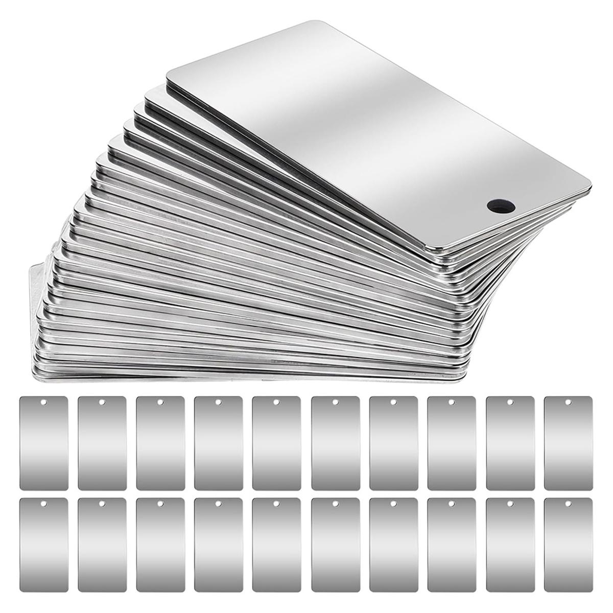 

2025+ 50 Pack Stainless Steel Metal Engraving Blanks, Rectangle Blank Tags for Stamping, 1x2 Inch China Mainland