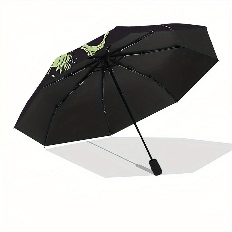 1pc Mushroom Skull Automatic Open/close Umbrella, 8-Rib sturdy structure, Portable Travel Umbrella, Parties, Everyday Use, 11123