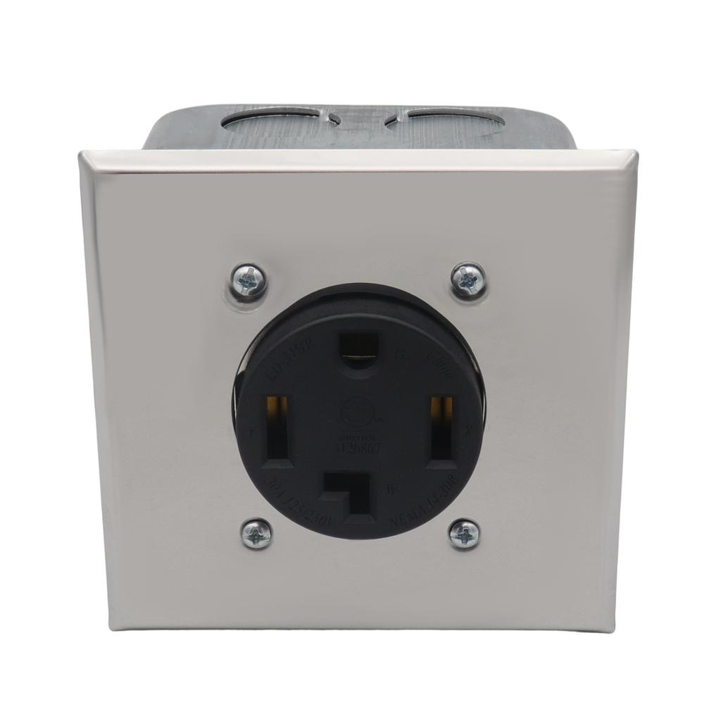 NEMA 14 30R 30A Power Outlet Receptacle, Electrical Socket for EVs, RVs, Dryers, and More, Surface Or Flush Mount