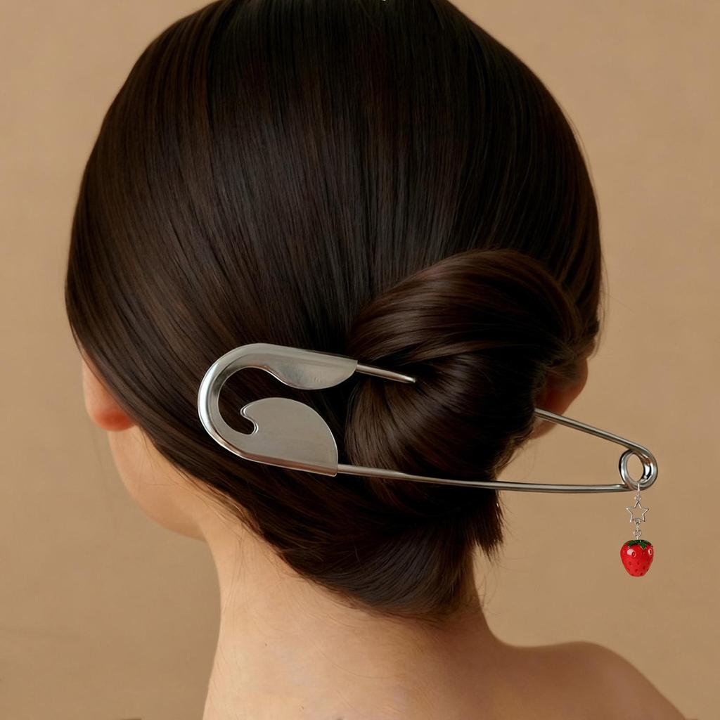 Stylish Large Silver Hair Brooch: Creative Metal Claw Clip for Thick Hair
