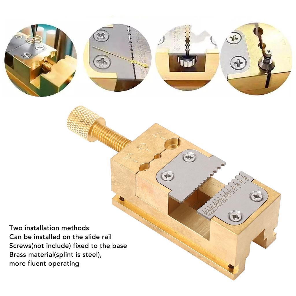 Watch Repair Vise Clamp Brass 0.2-1.5mm Splint Hole Diameter Watch Repair Metal Vise Versatile Compact for Watchmaker for Home