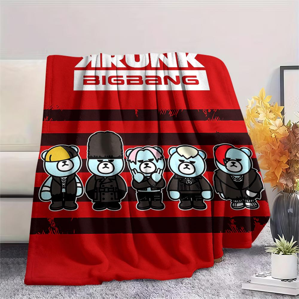 1pz Coperta in Flanella con Stampa BIGBANG, Alta qualità per Tutte le Stagioni, Arredamento per la Casa, Calore e Comfort, Perfetta per Regali di Natale