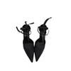 Sandals Spring Autumn Fashion Soft Bowone-Buckle Strap High Heels Women'S Slingback Low Cut