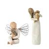 Tree Angels Willow Figurine Embrace Pet Ornament Sculptures Statue Gift Resin