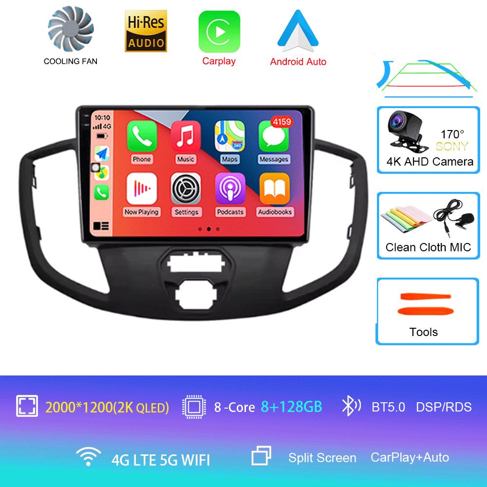 Car Radio Android 14 Auto For Ford Transit 2015 2016-2018  Central Multimedia Car Stereo Receiver GPS Navigation Autoradio