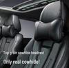 Luxury Genuine Leather Car Headrest & Lumbar Support Pillow Set
