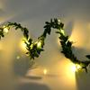 2M 20LED Green Leaf Garland  Fairy LED String Lights Artificial Leaf Vine for Christmas Home Wedding Birthday Party Decorations