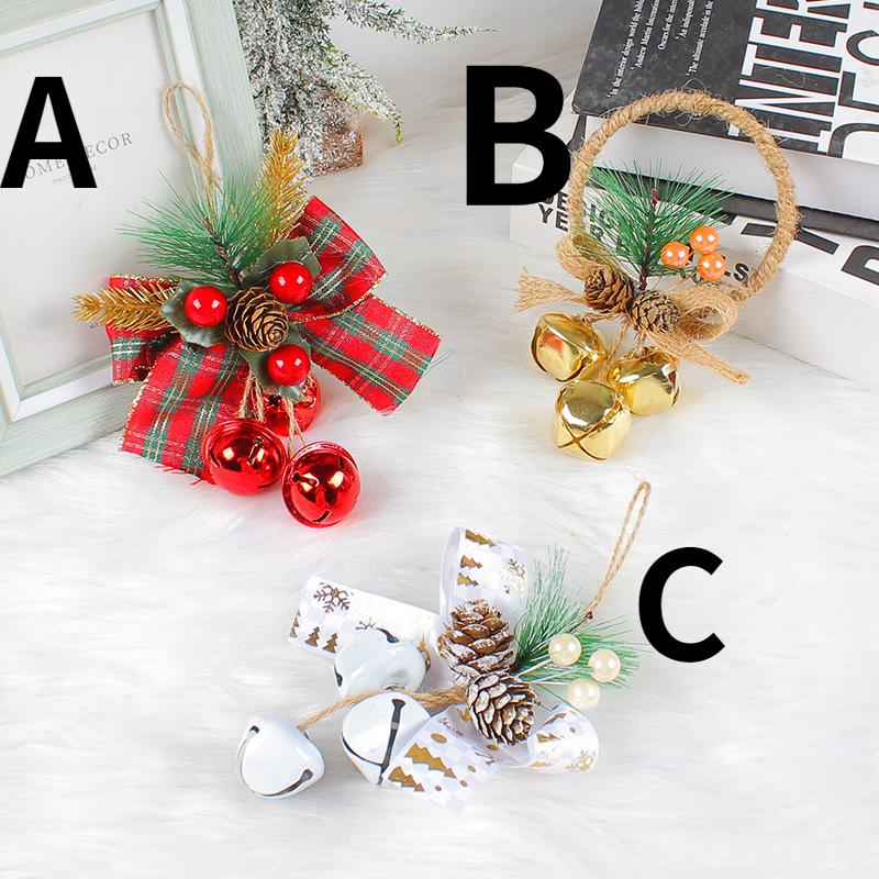Weihnachtsdekoration Kranz Glocke Zubehör Anhänger Diy Mall Weihnachtsbaum hängende Dekorationen Bogen Dekoration