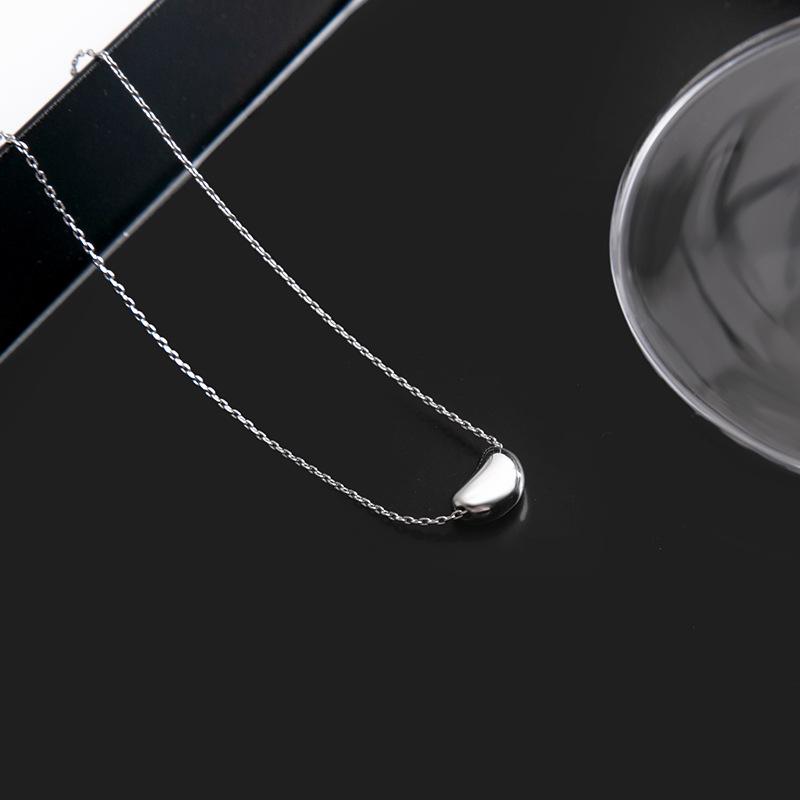 Titanium Steel Popular Necklace, Pearl Micro-Inlaid Geometric Fishtail Butterfly Peach Heart Collarbone Chain