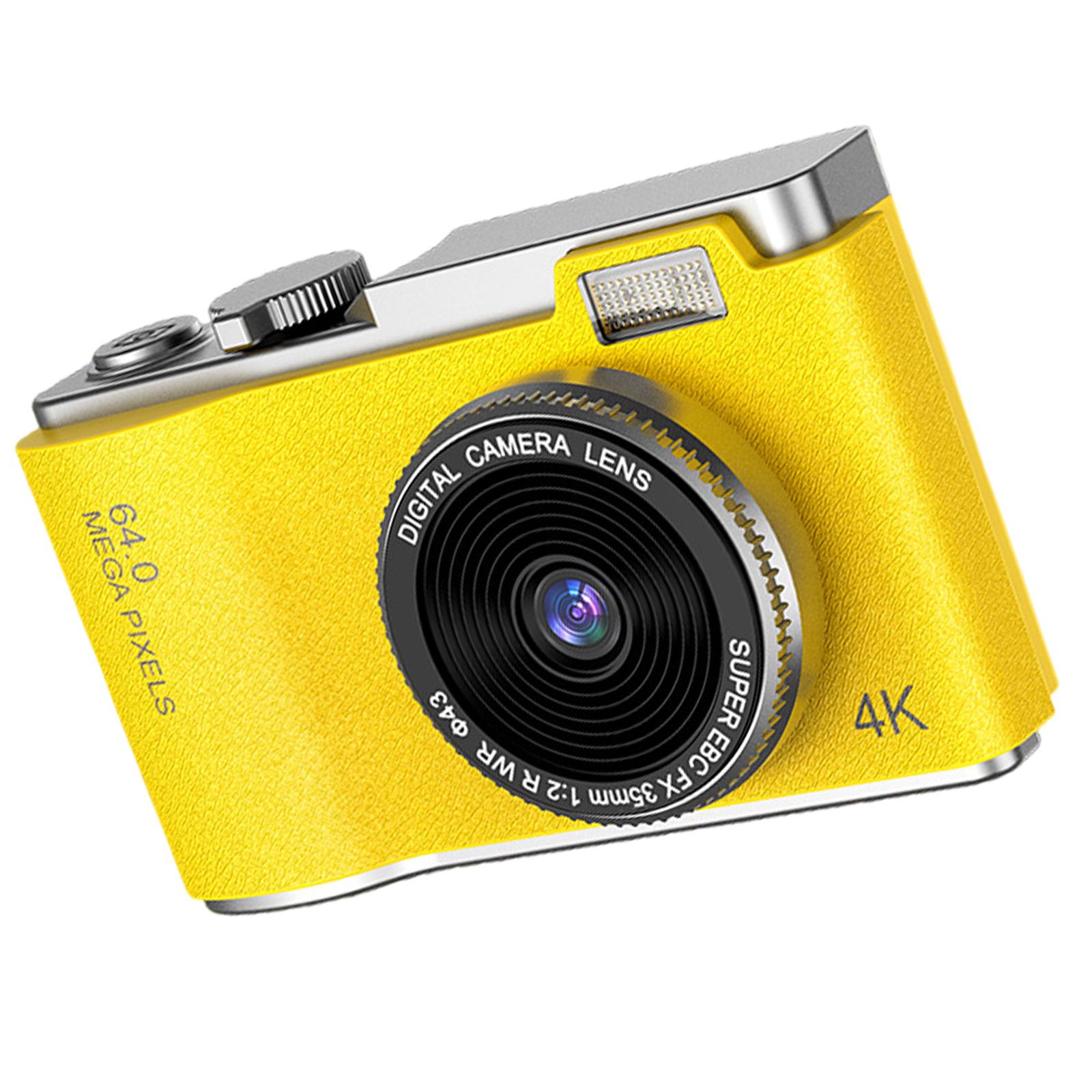 

Digital Camera 4K Digital Camera for Kids Point and Shoot Camera Portable Cameras Small Camera for Teens Boys Girls жовтий