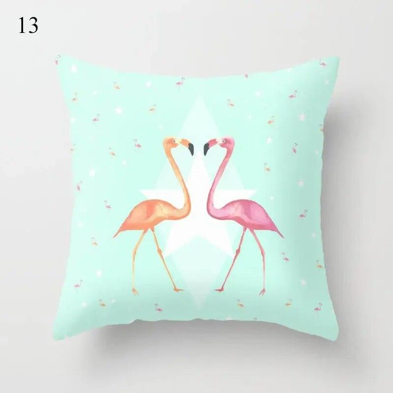 45x45cm Fresh Mint Green Geometric Animal Love Pillowcase Comfortable Sofa Car Seat Cushion Cover Room Aesthetic Home Decor