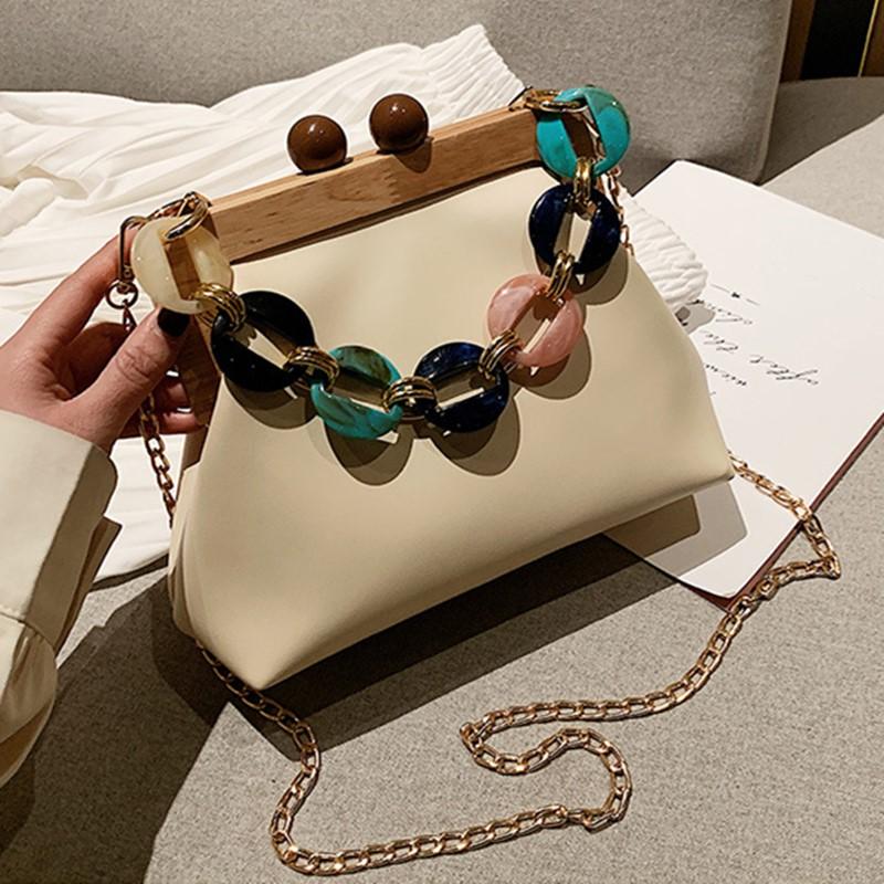 Luxury Designer Acrylic Chain Female Shoulder Crossbody Bags Fashion Evening Clutches Ladies Messenger Bag