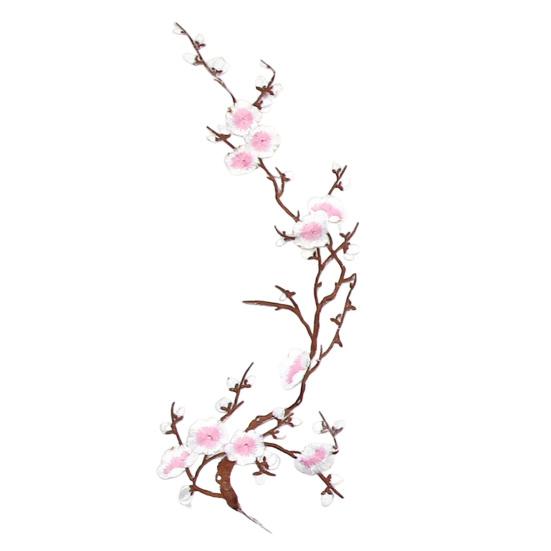 Fabric Applique for DIY Projects Cherry Blossom Patches Clothing, Vintage Plum Sewing Patches, Iron On Flower Jackets Floral Appliques Jeans