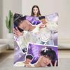 Super Warm Blankets Camping Kpop Ateez Choi San Throw Blanket Flannel Bedspread For Outdoor Novelty Sofa Bed Cover