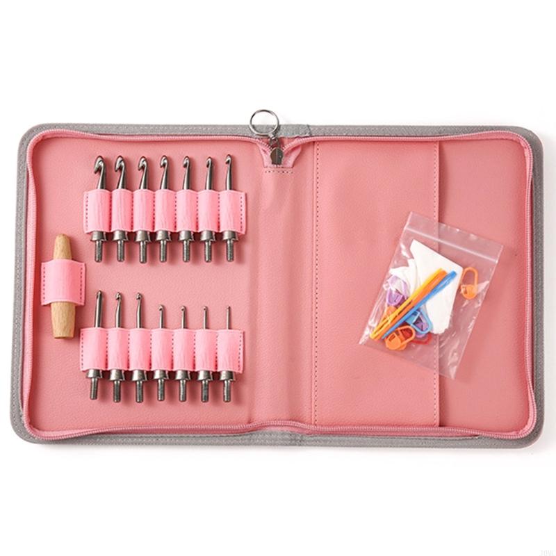 Stainless Steel Crochet Hook with 14 Interchangeable Tip Ergonomic Handle Crochet Hook for Weaving Knitting Project J0MC China Mainland