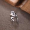 Dark Night 925 Sterling Silver Non-Pierced Frog Ear Cuff - European & American Style Alternative Ear Gauges Jewelry.