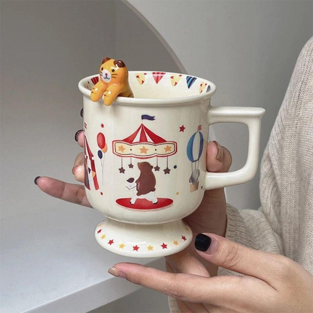 

300 мл пара стакан воды кавайный граффити кружка для кофе домашний декор мультфильм животное керамическая кружка молоко