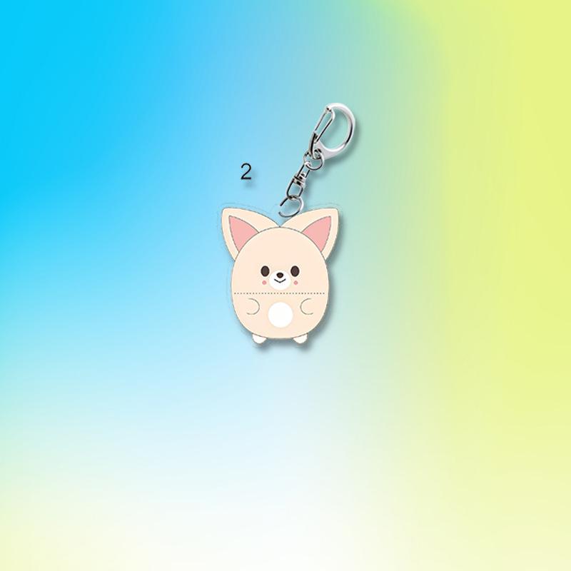 Stray Kids Acrylic Keychain with Lightstick Charm, Cute Sitting Cartoon Characters Bag Pendant, STAY Fans Kpop Accessory