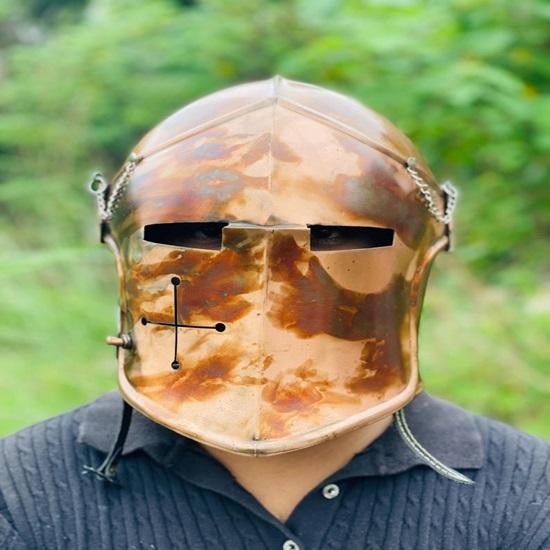 

Медный Шлем Барбюта Коммандос Доспехи Средневекового Рыцаря Шлем из Мягкой Стали 18 калибра LARP Косплей Костюм на Хэллоуин Лучший Подарок Для Него