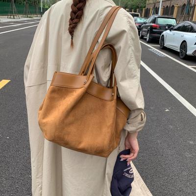 Koreanische Retro Canvas Patchwork Tote - Großes Fassungsvermögen, Herbst 2025 Stil