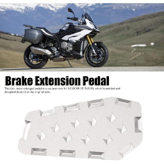 Motorcycle Foot Brake Pad, Fydun Foot Brake Lever Enlarge Pedal Aluminium alloy Rear Brake Extender Pad Extension for S1000XR 2015‑2019(Silver)
